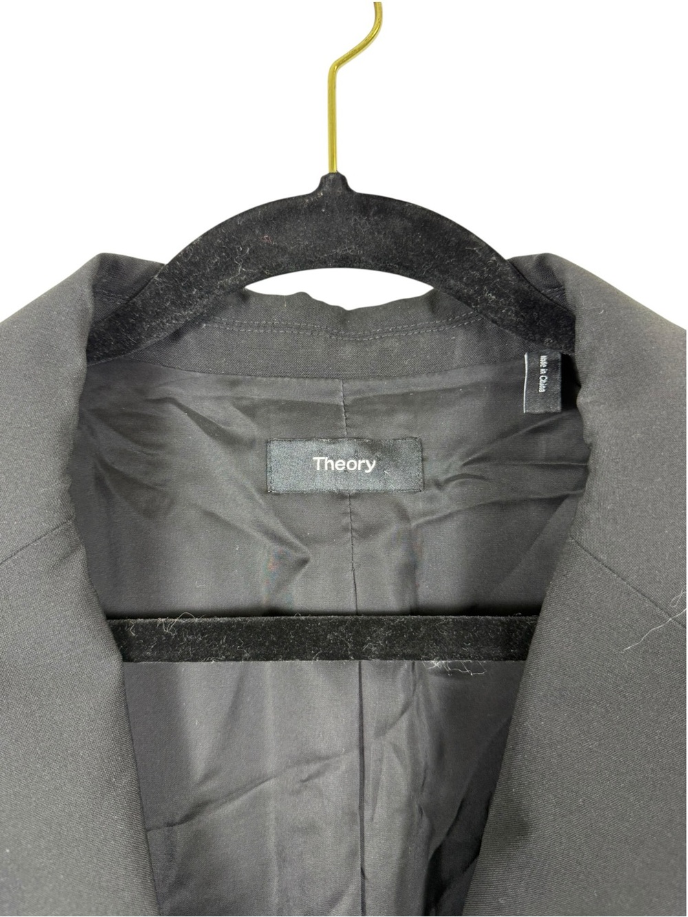 Theory Rolled Sleeve Boyfriend Jacket in Good Wool Black Sz 12 - Picture 3 of 7